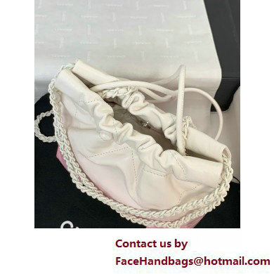 Chanel Patent Gradient Calfskin  &  Lacquered Metal 22 Mini Handbag AS3980 White  &  Light Pink 2025